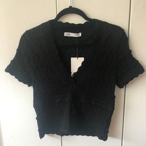 Short Sleeve V neck Blouse